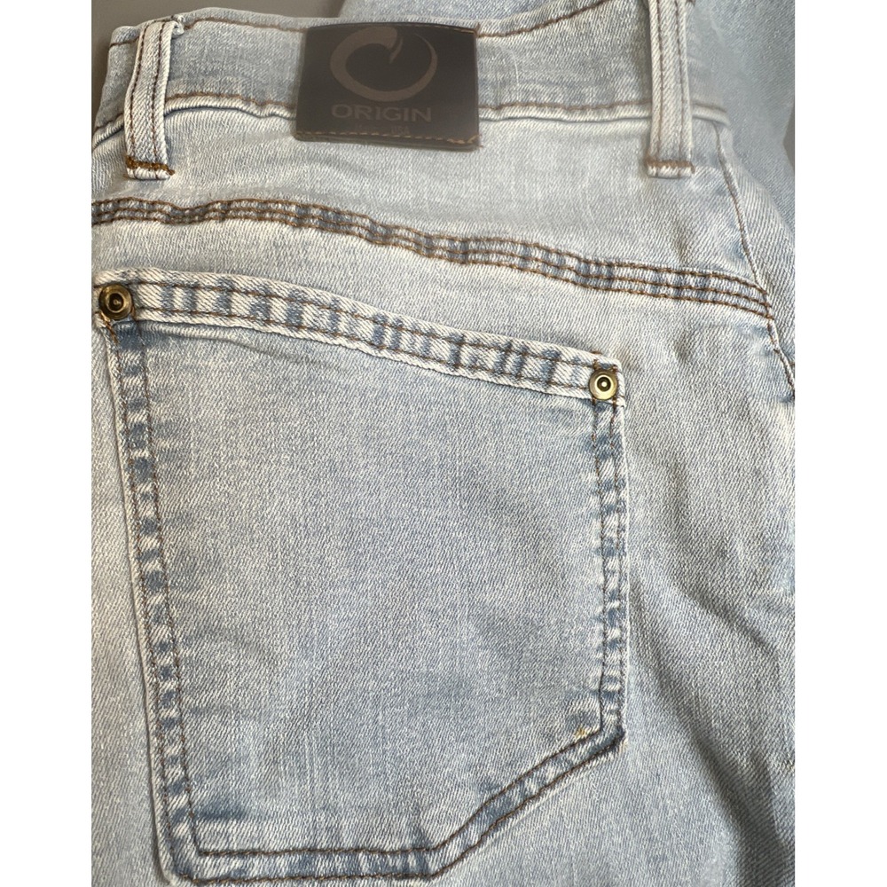 Origin USA Fighter Fit D68 Jeans Men 32x32 USA Made Light Wash Distressed Denim - Picture 8 of 16